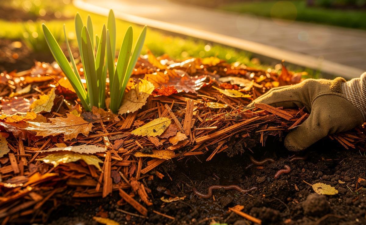 Laut einem Gärtner: Herbstlaub als Mulch für gesündere Böden und weniger Unkraut.