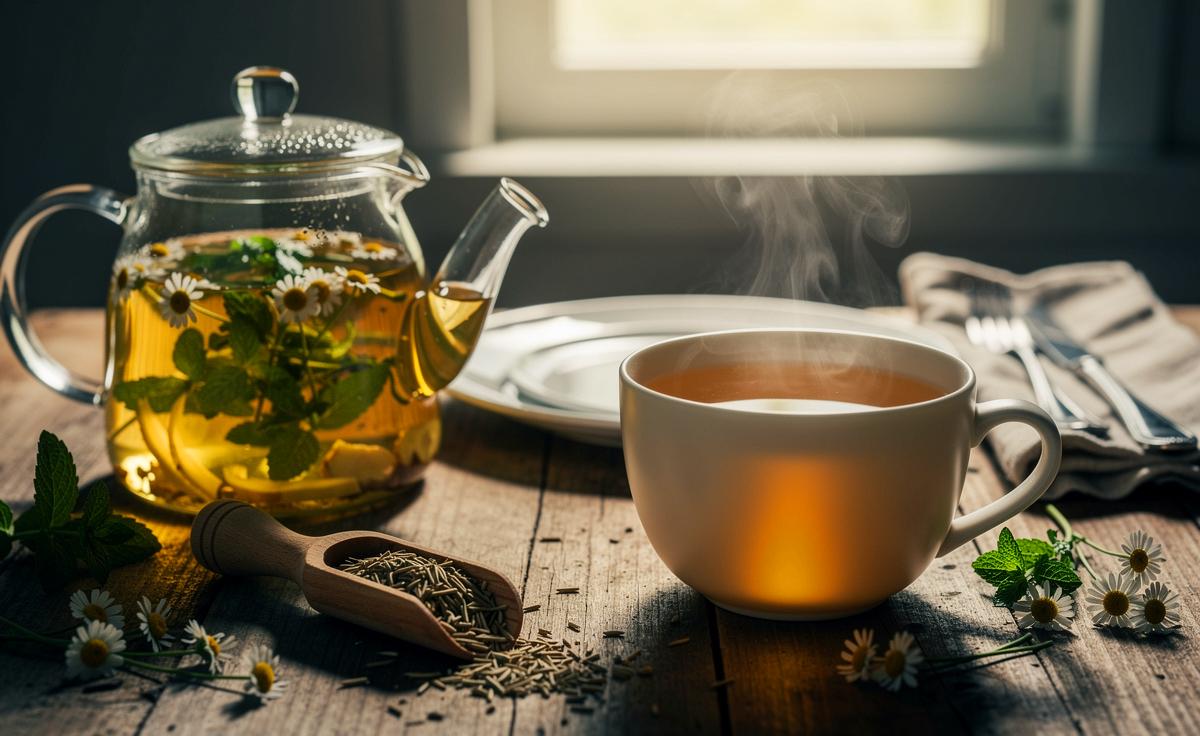 Warum Kräutertee vor dem Mittagessen die Verdauung fördert, laut Ernährungsexperten.